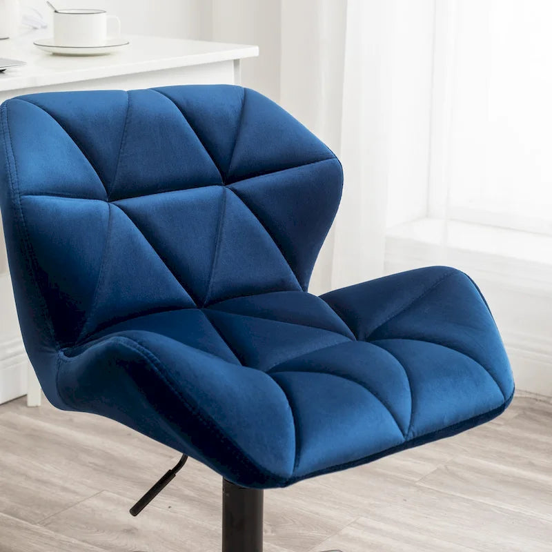 Diamond Tufted Velvet Swivel Office Chair, Adjustable Height, Armless, 20.5"W