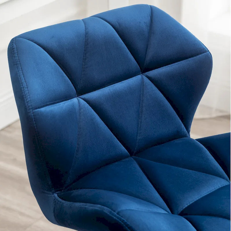 Diamond Tufted Velvet Swivel Office Chair, Adjustable Height, Armless, 20.5"W