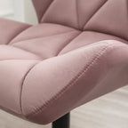 Diamond Tufted Velvet Swivel Office Chair, Adjustable Height, Armless, 20.5"W