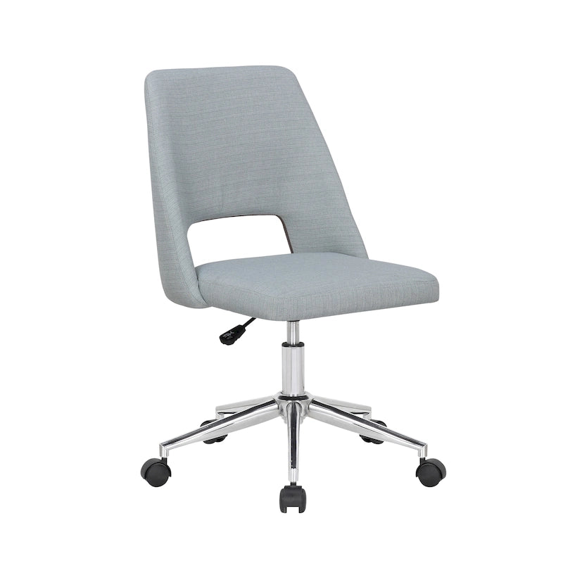 Linen Upholstered Office Chair with Roller Wheels – Adjustable & Comfortable