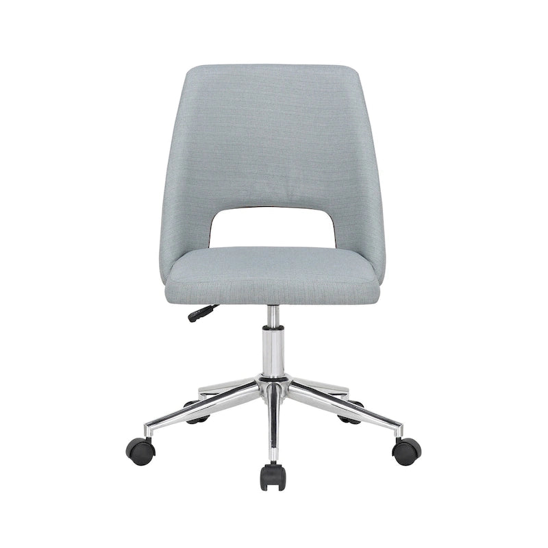 Linen Upholstered Office Chair with Roller Wheels – Adjustable & Comfortable