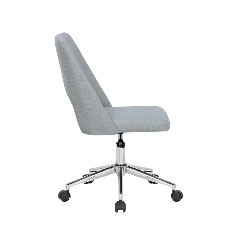 Linen Upholstered Office Chair with Roller Wheels – Adjustable & Comfortable