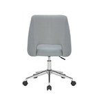 Linen Upholstered Office Chair with Roller Wheels – Adjustable & Comfortable