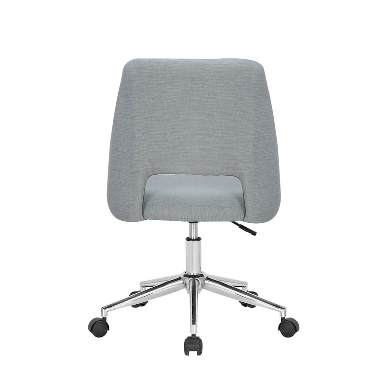 Linen Upholstered Office Chair with Roller Wheels – Adjustable & Comfortable