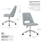 Linen Upholstered Office Chair with Roller Wheels – Adjustable & Comfortable
