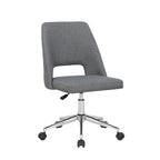 Linen Upholstered Office Chair with Roller Wheels – Adjustable & Comfortable