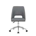Linen Upholstered Office Chair with Roller Wheels – Adjustable & Comfortable