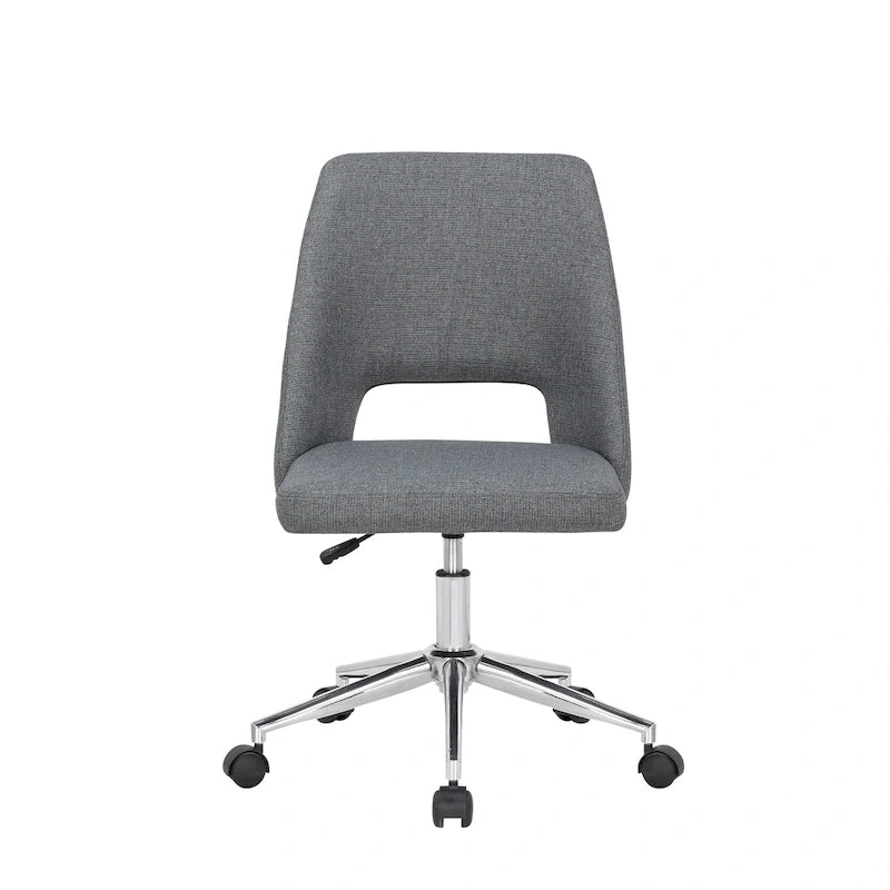 Linen Upholstered Office Chair with Roller Wheels – Adjustable & Comfortable