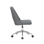 Linen Upholstered Office Chair with Roller Wheels – Adjustable & Comfortable