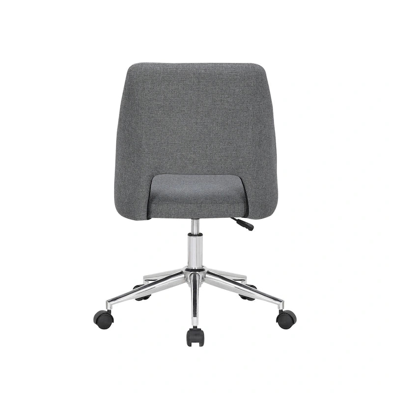 Linen Upholstered Office Chair with Roller Wheels – Adjustable & Comfortable