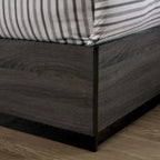 Contemporary Grey Wood 2-Piece Panel Bedroom Set with Shelves