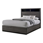 Contemporary Grey Wood 2-Piece Panel Bedroom Set with Shelves