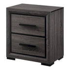 Contemporary Grey Wood 2-Piece Panel Bedroom Set with Shelves