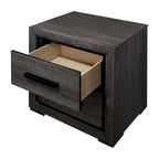Contemporary Grey Wood 2-Piece Panel Bedroom Set with Shelves