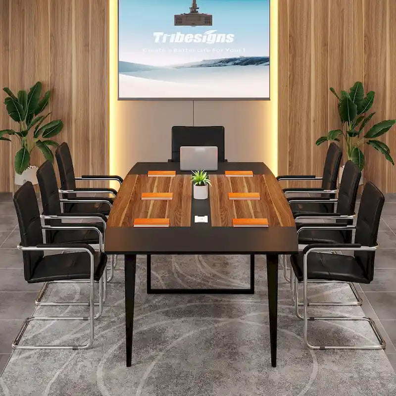 94.48 L x 47.24 W Conference Table,Seminar Table with Rectangle Grommet