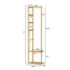 15 Wide Solid Wood Freestanding Coat Rack with Storage - Bamboo Color