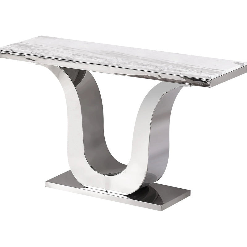 Genuine White Marble Sofa Table – Elegant Console Table