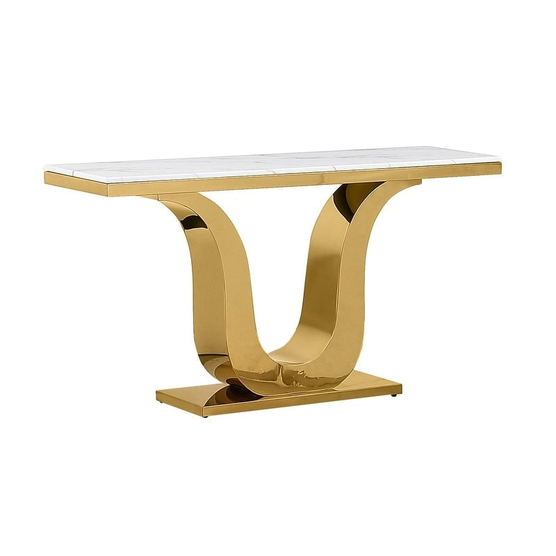 Genuine White Marble Sofa Table – Elegant Console Table