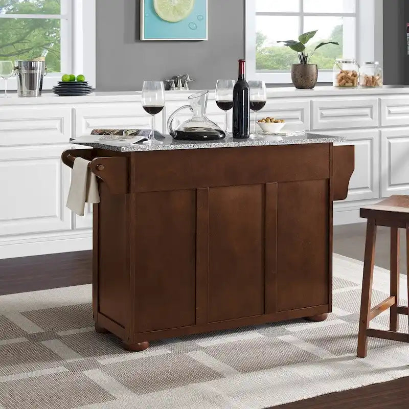 Solid Granite Top Kitchen Island – Spacious & Durable