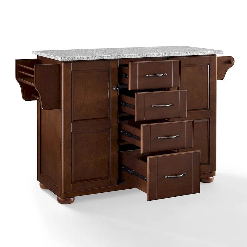Solid Granite Top Kitchen Island – Spacious & Durable