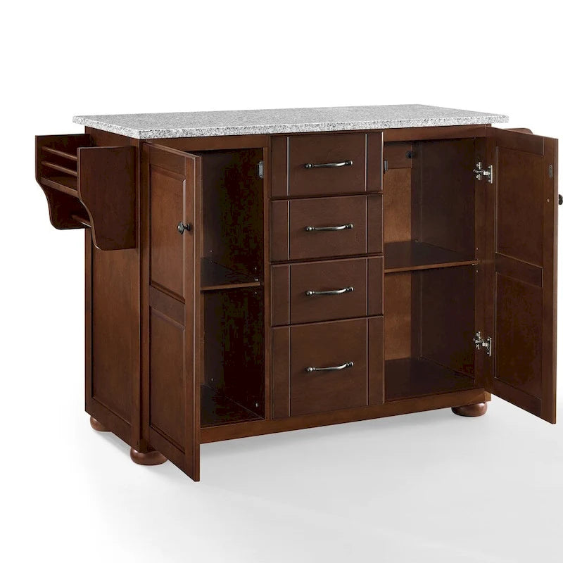 Solid Granite Top Kitchen Island – Spacious & Durable