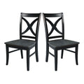 Solid Wood X-Back Dining Chairs – Set of 2, Classic Style