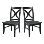 Solid Wood X-Back Dining Chairs – Set of 2, Classic Style