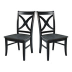 Solid Wood X-Back Dining Chairs – Set of 2, Classic Style