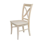 Solid Wood X-Back Dining Chairs – Set of 2, Classic Style