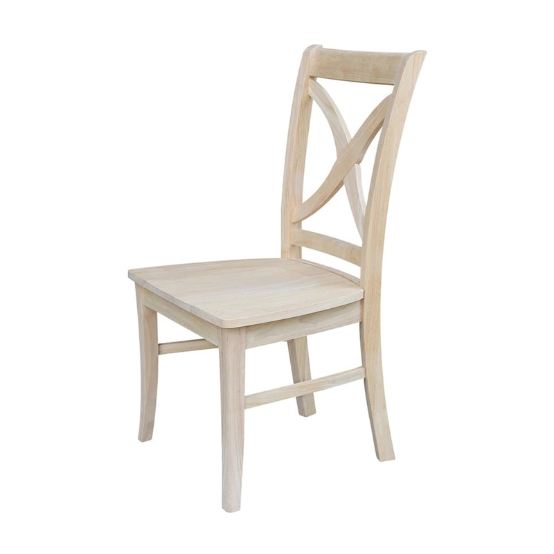 Solid Wood X-Back Dining Chairs – Set of 2, Classic Style