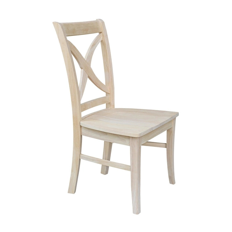 Solid Wood X-Back Dining Chairs – Set of 2, Classic Style