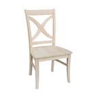 Solid Wood X-Back Dining Chairs – Set of 2, Classic Style