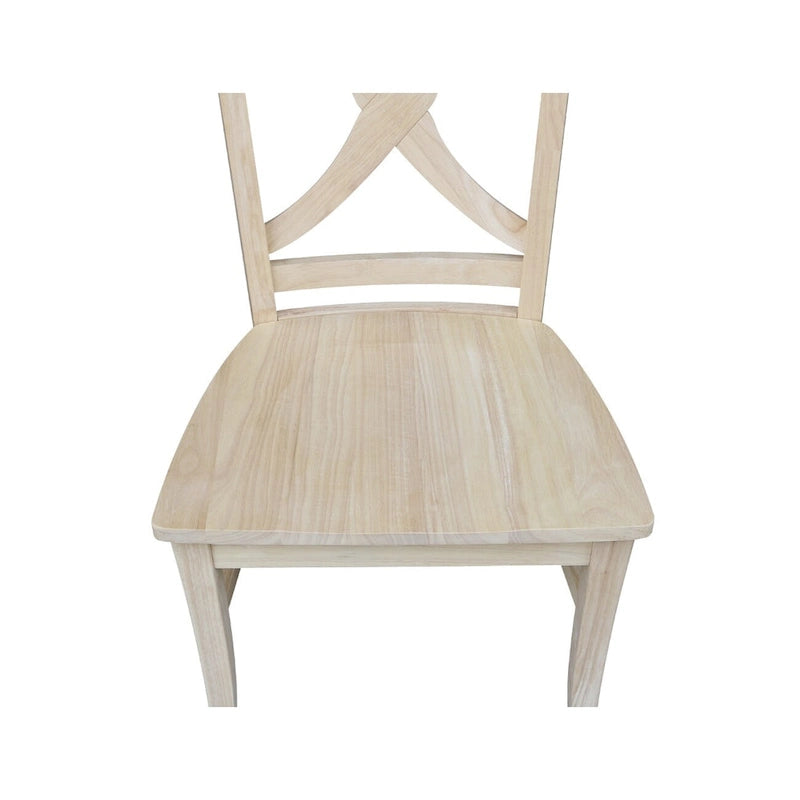 Solid Wood X-Back Dining Chairs – Set of 2, Classic Style