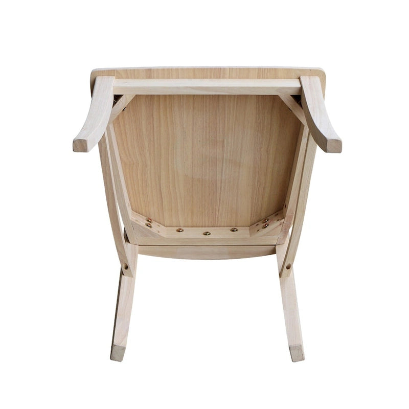 Solid Wood X-Back Dining Chairs – Set of 2, Classic Style