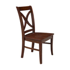Solid Wood X-Back Dining Chairs – Set of 2, Classic Style