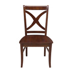 Solid Wood X-Back Dining Chairs – Set of 2, Classic Style
