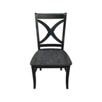 Solid Wood X-Back Dining Chairs – Set of 2, Classic Style