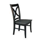 Solid Wood X-Back Dining Chairs – Set of 2, Classic Style