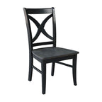 Solid Wood X-Back Dining Chairs – Set of 2, Classic Style