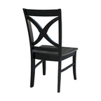 Solid Wood X-Back Dining Chairs – Set of 2, Classic Style