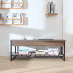 Lift-Top Shoe Storage Bench with Shelf, Walnut/Gray Finish, 47.2"W