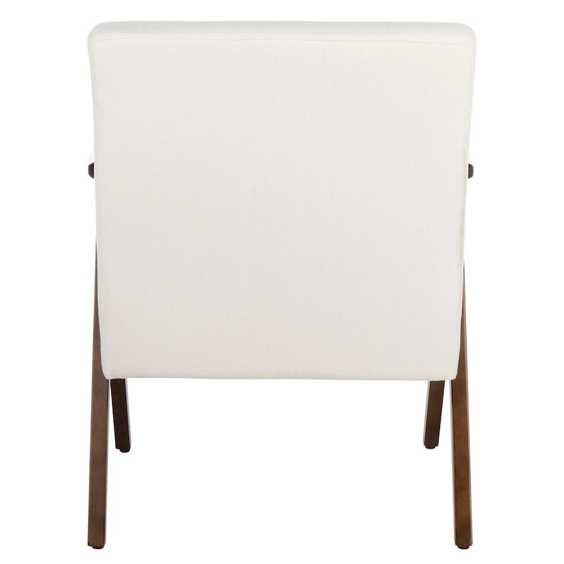 Mid-Century Modern Armchair, Vegan Leather Cushion & Walnut A-Frame Base, 28"W