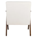 Mid-Century Modern Armchair, Vegan Leather Cushion & Walnut A-Frame Base, 28"W