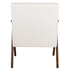 Mid-Century Modern Armchair, Vegan Leather Cushion & Walnut A-Frame Base, 28"W