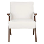Mid-Century Modern Armchair, Vegan Leather Cushion & Walnut A-Frame Base, 28"W