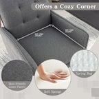 Modern Linen Fabric Accent Chair with Button Tufting and Metal Legs - 350 lb Capacity