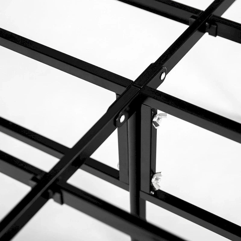 Black Steel Mattress Foundation, No Box Spring Needed, 13" Clearance, 1500 lbs