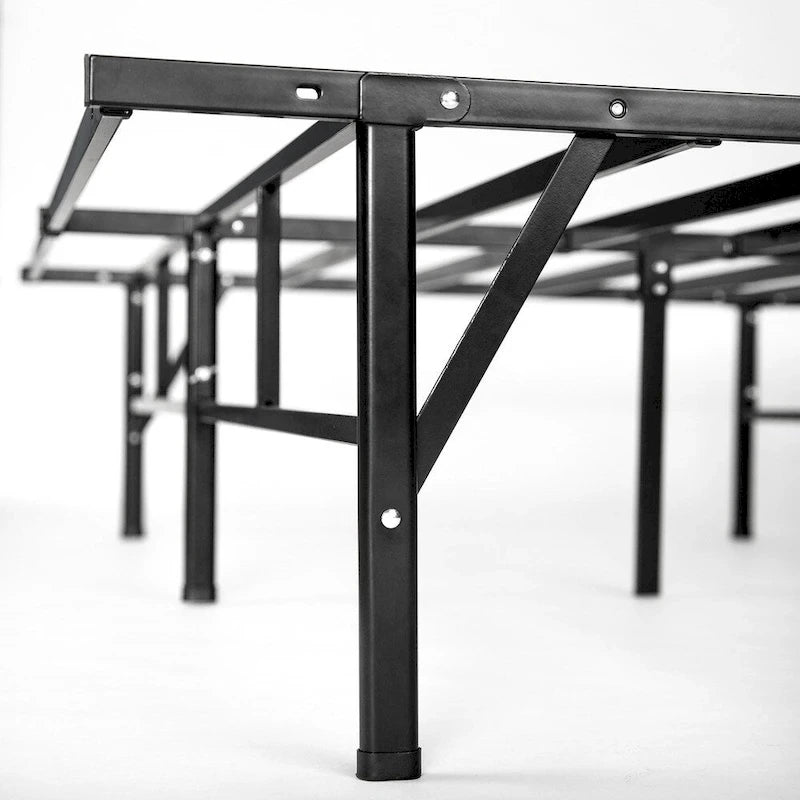 Black Steel Mattress Foundation, No Box Spring Needed, 13" Clearance, 1500 lbs