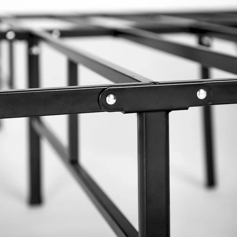 Black Steel Mattress Foundation, No Box Spring Needed, 13" Clearance, 1500 lbs