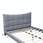 Full Size Upholstered Platform Bed with LED Lights and USB Ports